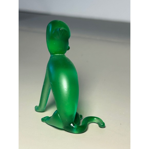 Set of 4 Frosted Glass Cat Figurines Pink Blue Purple Green Art Glass Miniatures - Picture 16 of 16